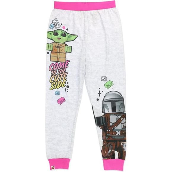 LEGO Star Wars Girls' Pajamas Baby Yoda 2-Piece Sleepset Loungepants and Shorts - Picture 3 of 7